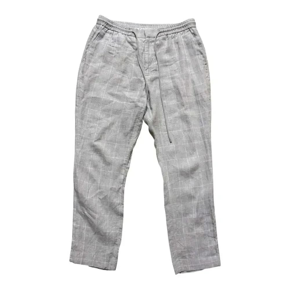 Express Men’s 100% Linen Drawstring Pants Light Gray Casual 34x30